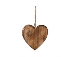 Demdaco Dekofigur Herz aus Holz, 15,2 x 15,2 cm, naturbraun