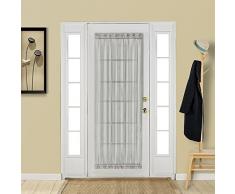 aquazolax Sheer Voile Französische Tür Vorhang Panel, Polyester-Mischgewebe, grau, 2 Panels, 54W x 72L