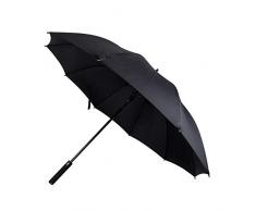 Lancoon Golf Regenschirm, Winddicht, 127 cm, übergroß, automatisches Öffnen, wasserdicht und sonnendicht, großer Stockschirm Schwarz