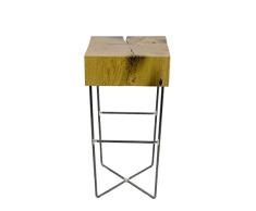 Holzhocker tabureto granda, Massivholz Design Hocker, Holz, Natur, 37 x 37 x 77 cm