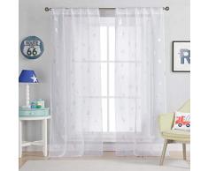 Lala + Bash Gouda Sternenvorhang, durchscheinend, 2 Scheiben, 37 x 84, Weiß