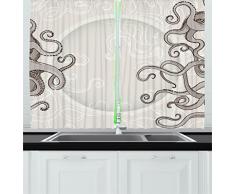 Kraken Einrichtung Vorhänge Durch ambesonne, süßes Spotty Octopus Muster in leuchtenden Farben, Marine Monster Kids Kinderzimmer Thema, Wohnzimmer Schlafzimmer Fenster Drapes 2 Panel Set, Orange, Textil, Multi 11, 55 W By 39 L