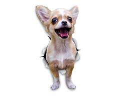 Winston & Bear 3D Hund Aufkleber - 2er-Pack - aufgeregt Chihuahua für Wand, Kühlschrank aufgeregt Chihuahua Hund Aufkleber