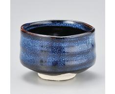 Yamakiikai Minou Keramik Japanische blau & schwarz Tee Schale von Japan Y1745