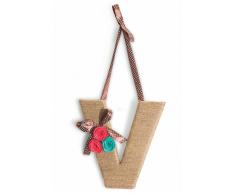 Villa d‘Este Home Tivoli Word Türhaken, V-Seil, Braun, 27 x 5 x 27 cm