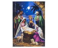 Oak Street O Holy Night Weihnachtskrippe mit LED-Beleuchtung, 20,3 x 15,2 cm