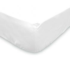 Matratzenschoner 80 x 200 cm aus Baumwolle Molton, für Bett mit Kopf und Fußteil, Spannbetttuch-Form