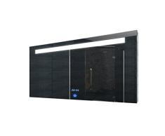Lux-aqua LED Beleuchtung Badspeigel Badezimmerspiegel Lichtspiegel mit Uhr/Touchschalter ML6512