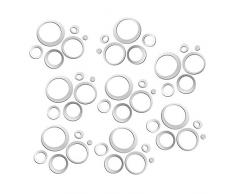 Creative-Idea 48-teiliges Wandaufkleber für Schlafzimmer, Spiegel, Abnehmbarer Aufkleber, Acryl, Wandbild, Heimdekorationsset, selbstklebend