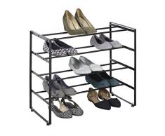 Richards Homewares 100935 Schuhregal, 4 Etagen, Schwarz