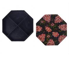 Muttertag Geschenk aus Holz Schmuck Schmuckkästchen Andenken Aufbewahrungsbox Mehrzweck Compact Organizer Handarbeit für Aufbewahrung von Teebeutel Gewürze Gewürze geprägt Blumenmuster Design, holz, mehrfarbig, 20,3 cm