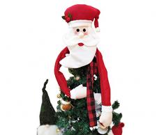 Sohapy Weihnachtsbaumspitze Weihnachtsmann Schneemann Dekoration, groß, süße Weihnachtsdekoration, Dekoration für Urlaub Winter Party Zuhause rot