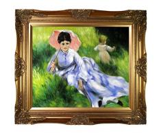 overstockArt La Ansammlung handbemalt Öl, Reproduktion Frau mit einem Sonnenschirm, Muster Sunlit Hillside von Renoir mit viktorianischen Gold Rahmen