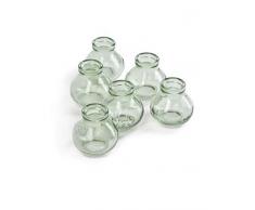 Grün Glas Bud Vase, Set von 6 grün