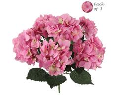 Larksilk Kunstpflanze Hortensien mit 7 Moppköpfen, 56 cm Rose