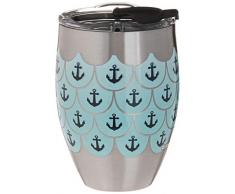 Tervis 1305576 Isolierbecher mit Hammer-Deckel aus Edelstahl mit klarem und schwarzem Hammer-Motiv, silberfarben