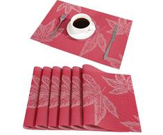 DOLOPL Red Tischsets Herbst-Tischsets 6er Set für Esstisch Küche Tisch