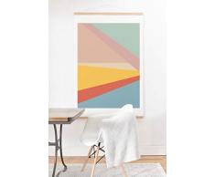 Society6 Juni Tagebuch, Retro, abstrakt, geometrischer Kunstdruck und Aufhänger, 45,7 x 61 cm, Mehrfarbig 20x20 Mehrfarbig