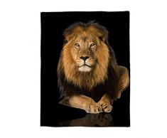 Monroda Superweiche Fleece-Überwurfdecke, Löwen-Motiv, leichte Mikrofaser-Decke, warm, gemütlich, Couch-Bett TV Decke für alle Jahreszeiten Full Size 50x60 Lion433lmoa6357