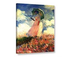 ArtWall Kunstleinwand, Motiv Frau mit Sonnenschirm, von Claude Monet, 35,6 x 45,7 cm 14x18