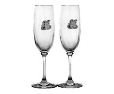 Crystaljulia 10158 Sektgläser 2 Stück, Bleikristall, 190 milliliters