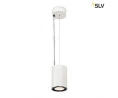 SLV LED Hängeleuchte SUPROS 3150lm | LED Deckenleuchte, Deckenlampe für Wohnzimmer, Bar, Esszimmer| Pendel-Leuchte in exklusivem Zylinder-Design (Aluminium, LED Inside, 3000K, EEK E-A++, Weiß)