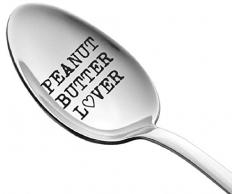 Peanut Butter Lover oder Nutella Lover Teelöffel von Weenca, gravierter Löffel, Geschenke für Ihn, perfektes Geschenk für einen süßen Zahn Longhandle Erdnussbutter Lover1