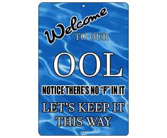 Rogue River Tactical Funny Schwimmbad Schild Metall blechschild Indoor Outdoor kein Pee in Pool Ool Swim