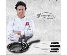 San Ignacio PK1417 SIP Set 3 Pfannen + 4 Messer, gepresstes Aluminium