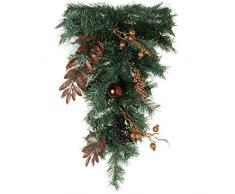 WeRChristmas Weihnachtsgirlande mit Tannenzapfen und Beeren, tropfenförmig, 60 cm