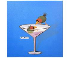 Cortesi Home Cocktail Birds Serie Diptychons von Chuck Wimmer, Art Leinwand Kunst, 30,5 x 30,5 cm Set
