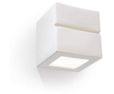 Sollux Lighting Wandlampe Wandleuchte Innen Weiß Rechteckig 1 x E27 bis max. 60W 230V IP20 Wohnzimmer Schlafzimmer Treppenhaus Flur Energieklasse A++ MIALUX Malesia Line, Keramik