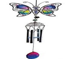 StealStreet 63412 Windspiel, Motiv Schmetterling, Polyresin, 81 cm, Blau/Rosa