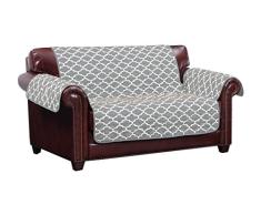 Quick Fit Coby Loveseat Bezug aus Mikrofaser, wendbar, wasserabweisend, Grau