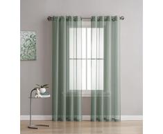 DecoSource Fenstervorhänge für Schlafzimmer, Wohnzimmer, Küche, Kinderzimmer, Outdoor, strapazierfähiges Polyester, 2 Stück 1 Patio Panel 102 W x 96 L Silber