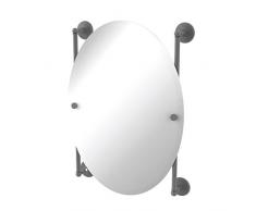 Allied Brass Monte Carlo Collection Oval Frameless Rail Mounted Mirror Wandspiegel, Mattgrau