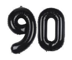 AimtoHome Folienballon für Geburtstag, Jahrestag, Party-Dekoration, 101,6 cm 90 schwarz