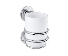 Wenko 22765100 Express-Loc Cali Zahnputzbecher-/ Zahnbürstenhalter, für Zahnbürste und Zahnpasta, Befestigen ohne bohren, Edelstahl rostfrei, 8 x 12 x 11 cm, Glänzend