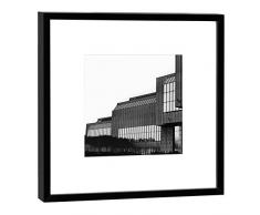 COGNOSCO Fotografie im Holzrahmen: Museum Ludwig Fotodruck-Format 27 x 27 cm-Rahmenfarbe schwarz-Hochwertiges Wandbild, Geschenkidee oder Souvenir aus Köln, Holz, Weiß, Rahmen