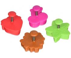 R & M International 470 Stempel für Gebäck, Kekse, Fondant allgemein Standard 2 (4-Piece Set) silber