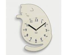 BEZIT Wanduhr, geräuschlos, 27,9 cm, dekorativ, modern, sauber, niedlich, kinderfreundliches Design für Innenbereich, Büro, Zuhause, Babyzimmer Playful Kitten