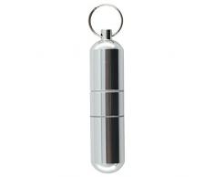 Sockerooszzkx Zahnstocherhalter Pocket Zahnstocher Fall Tragbar, Mini Pillendose Schlüsselanhänger, Aluminium Zigarette Fall Large Silber