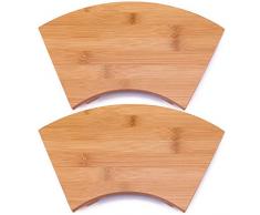 BambooMN Sushi-Brett Serviertablett und Ausstellungsboot, Verschiedene Optionen 11.6 x 5.7 x 1.2 Fan Large, Brown