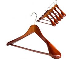 Unordnung Mate (Set von 6) Premium Finish Holz Kleiderbügel – Holz Kleiderbügel für Mäntel und Hosen
