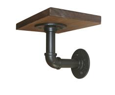 A.B Crew Vintage Rohr Wand montiert Floating Deko Metall und Holz Regal Display Ständer Kupfer, schwarz, Style A
