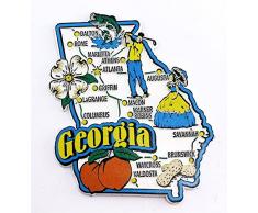 Georgia STATE Karte und Sehenswürdigkeiten Collage Kühlschrank Souvenir Collectible Magnet FMC