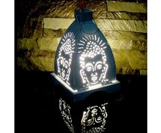 1800Handicrafts Buddha-Deko-Kerzenhalter Amitabha Votiv-Säulen Gautama Zen Tisch-Laterne Dekorativer Ständer Teelicht Home Office Decor Tafelaufsatz Sconce