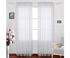 Deconovo Voile-Vorhänge für Arbeitszimmer, 106,7 x 213,4 cm, Sternenweiß