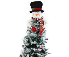 Meelanz Weihnachtsbaumspitze Schneemann Hugger – Weihnachten/Urlaub/Winterwunderland Party Dekoration Supplies Schneemann-Baum-Oberteil