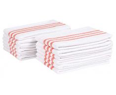 Life By Cotton Waschlappen, 12 Stück 15x15 Weiß/Orange